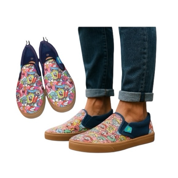 SpongeBob SquarePants Canvas Slip On Sneakers - Picture 1 of 16